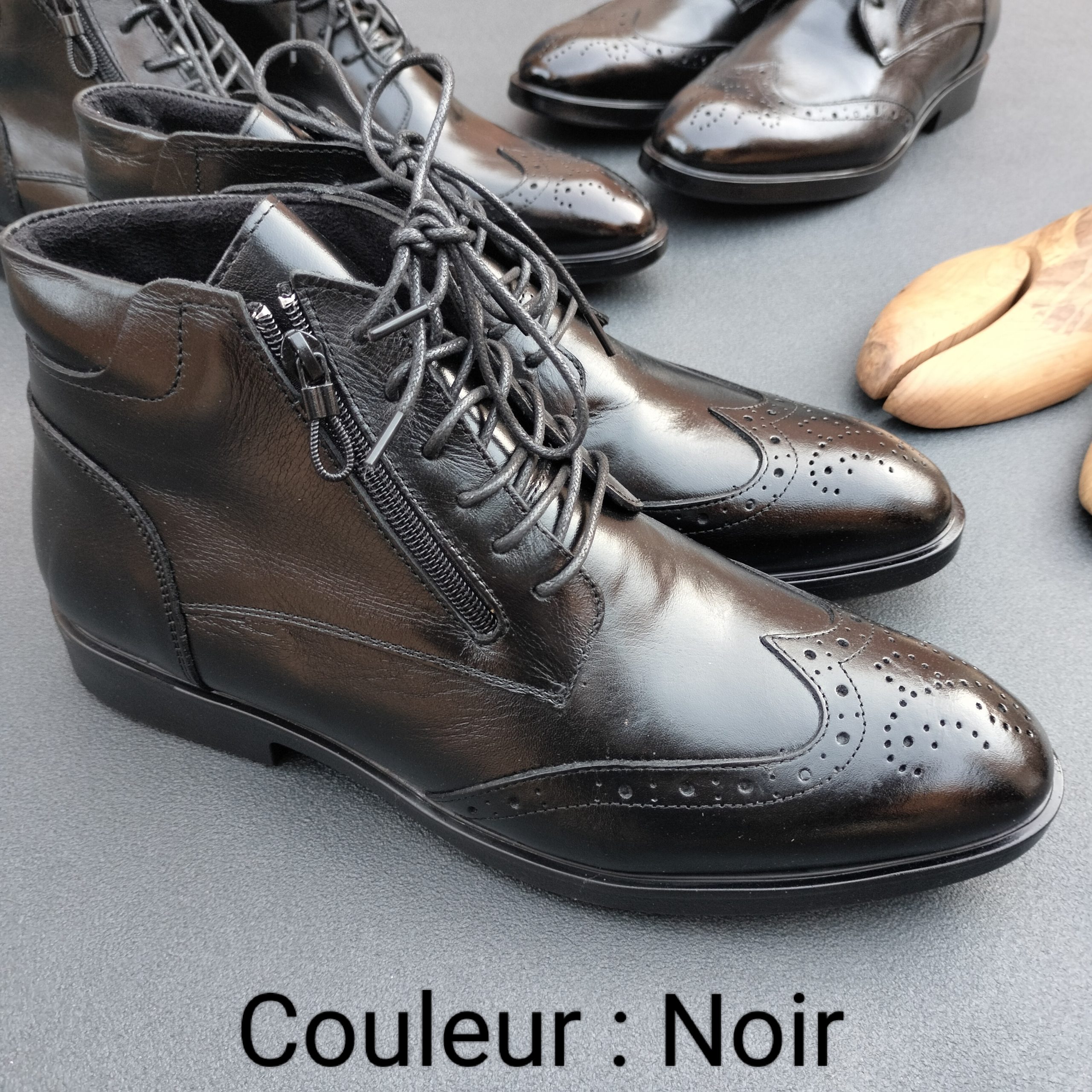 Demi botte noir borsalino en cuir - الصورة 2