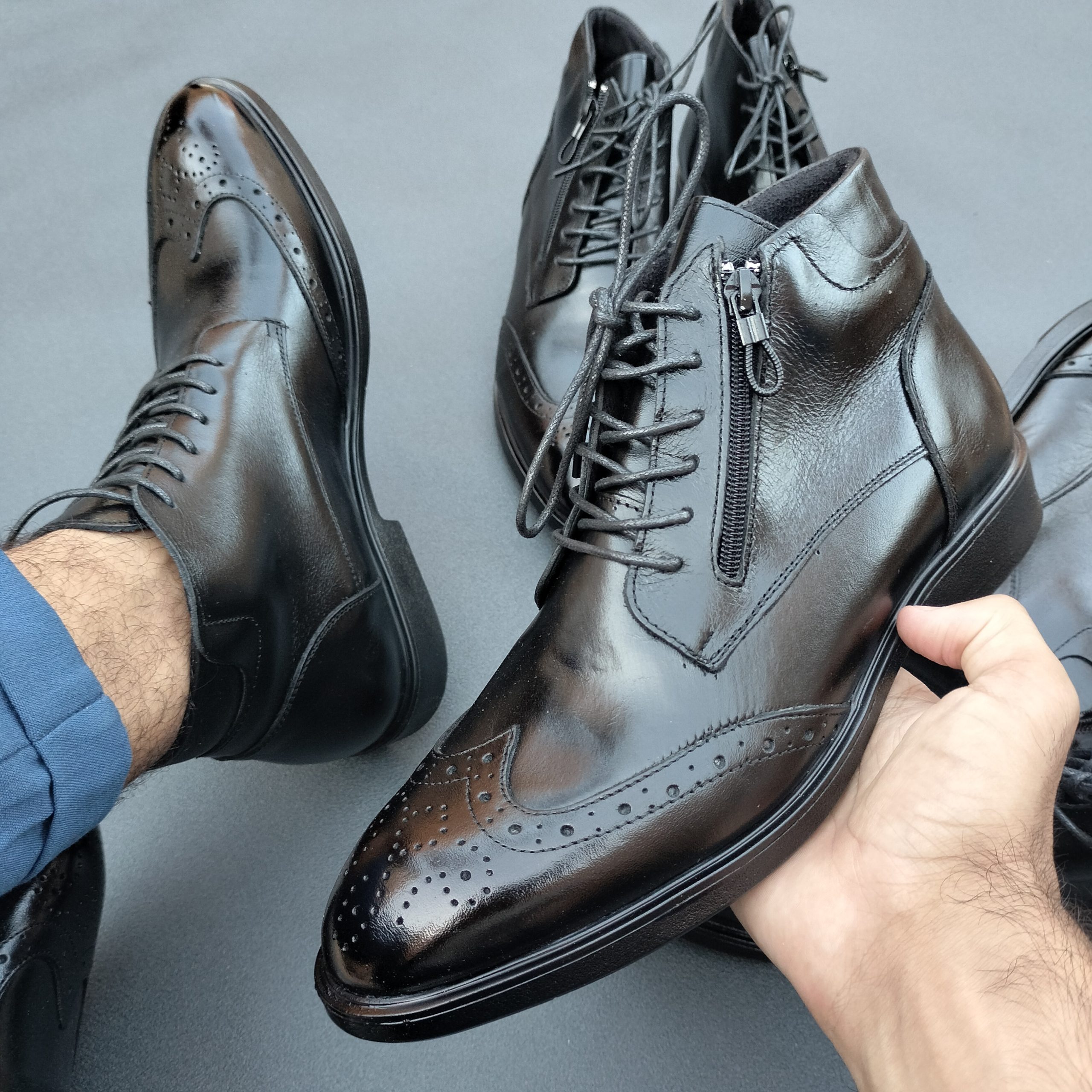 Demi botte noir borsalino en cuir - الصورة 5